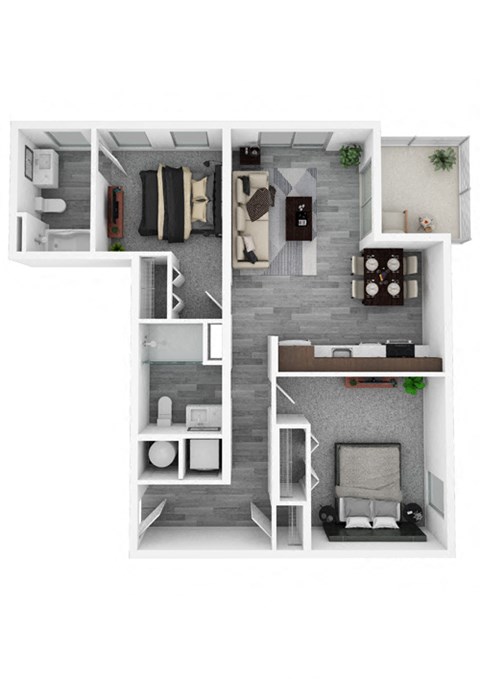 B2 Floor Plan at Novi Flats, Concord